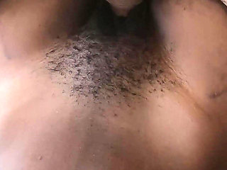 Beautiful Black Hairy Pussy Covered with Thick Cum