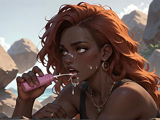 Red-hot, Ebony XXX Porn Featuring the Dark-hued Queen's Waterfall Oral Seduction.
