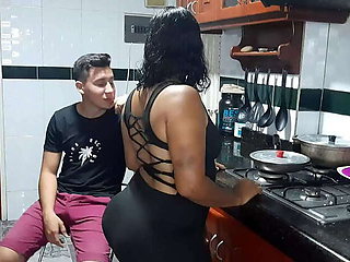 Stepmother Miller Palmas's Pussy Cravings in the Kitchen: A Horny Encounter