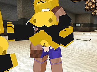 Minecraft Fapcraft: Fazclaire's Nightclub Edition Fucking Type 1 or Golden Bonfie, Golden Bonnie, in ass and face fucking