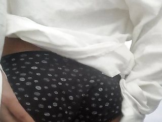 Petite girl plays with her tight hairy ass