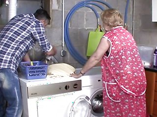 I Fuck the Old Woman Doggy Style on the Washing Machine