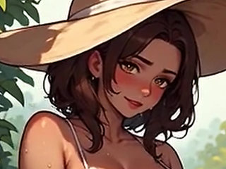 Waifu Garden Lady POV - Panties Aside Penetration & Bench Close-Up Fucking (Preview)
