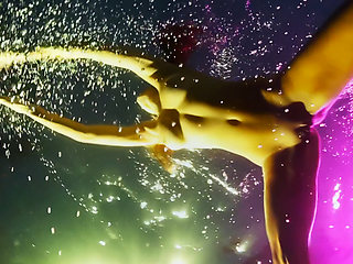 Young girl reveals her slit under the water