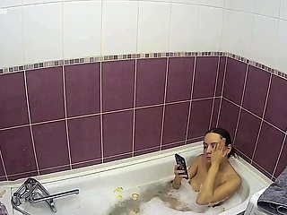 Sexy black amateur caught taking a shower on hidden cam