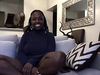 Amateur ebony BBW pumped hard in casting