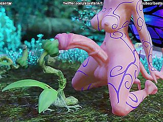 Butterfly Futa Fucks A Plant With Her Huge Dick