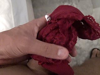 british stepmom caught her stepson masturbating his big cock on her dirty panties