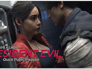 Claire X Leon Resident Evil Quick Public Passion - Survivor Duo Heat With Claire Redfield