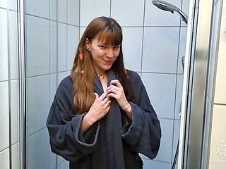 Masturbating in Swinger Shower!!