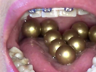 Swallowing and Putting Golden Pearls in My Vagina