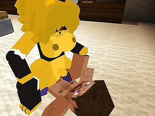 Minecraft Fapcraft: Fazclaire's Nightclub Edition Fucking Type 0 or Golden Fazclaire, Golden Freddy, In the ass and cumshots