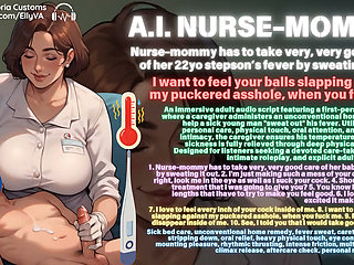 Ai Step-mommy Nurse Femdom Audio Caption Asmr: I Have to Take Good Care of My Baby-boy's Fever by Sweating It Out