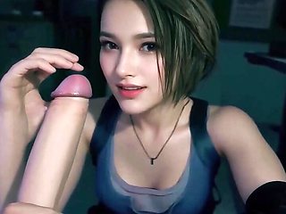 Resident Evil Jill Teasing Handjob Uncensored Hentai AI generated