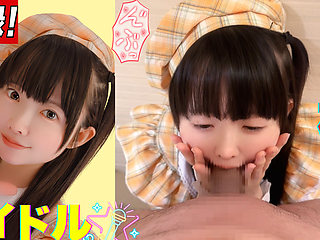 Japanese kawaii cute idols give blowjobs to get work
