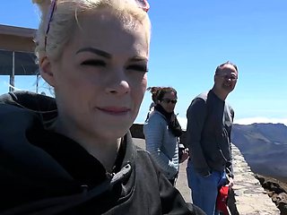 Busty amateur blonde banged in public outdoor