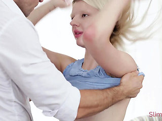 Young Blonde Teen Shows Off Her Talents With a Big Dick