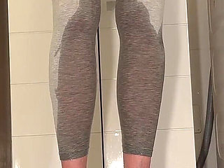 Wetting My Leggins and Red High Heels