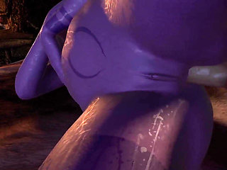 Purple Night Elf in Skyrim Has Side Anal on Bed - Skyrim Porn Parody