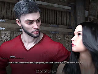 The Seven Realms 21 - Ling Guo and Leyala Giving Massage to Atlas's Dick with Their Pussies.