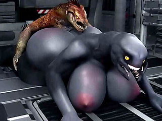 Big-Cocked Male Creature Pounding Sangheili Milf From Behind