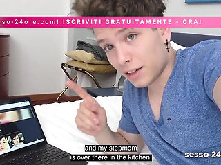 My horny Italian stepmom sucks my dick like a slut – real footage