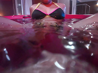 Sex underWATER, cumming between my boobs with underwear on