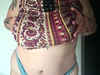 Chubby Nerd Strips for You (beautiful Saggy Tits)