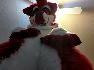 Furry in Full-body Fursuit Pisses on You, Then Cums Over Himself