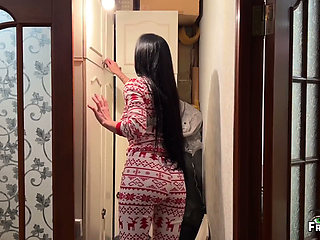 Christmas Alone with Stepmom Part 1. Search for Decorations for the Christmas Tree. Creampie