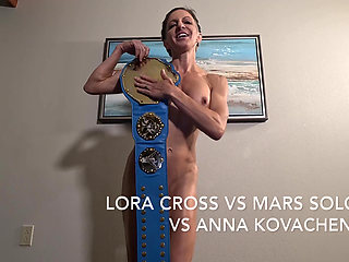Nude Sexwrestle Featuring Anna Kovenchenko Mars Solo and Lora Cross