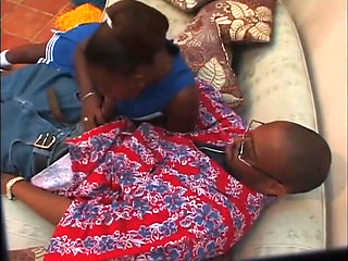 Huge boobs ebony cheerleader fucks with two guys