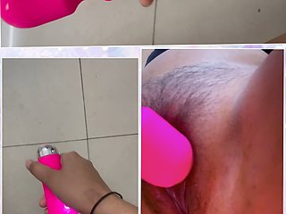 Indian Desi Girl playing hard with toy , hard vibrator play , pussy cum