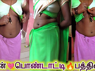 Desi Tamil Slut Wife Renu No Bra Blouse & No Panty Petticoat Saree Tease for Secret Lover! Indianhotwifex