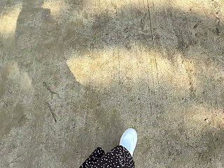 Desperate To Pee At The Park: Girl Almost Pisses Herself In Public Before Squatting Behind Bushes