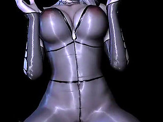 3D Short Hair Slut Asian Whore Wearing Sexy Lingerie Got Fucked so Hard