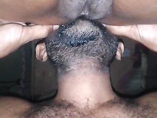 Sri Lankan couple ass and pussy licking doggy style closeup