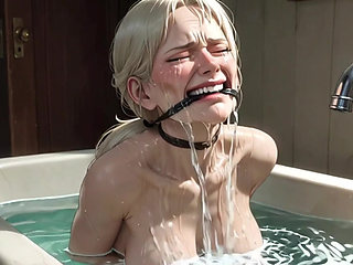 90 Year Old Granny Bathtub Bondage - Horny & Begging to Be Filled