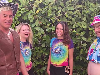 Two cute girls Riley Star and Laya Rae in a hot threesome