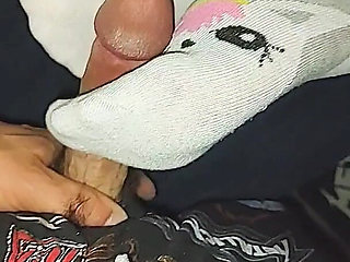 Naughty Little Unicorn Ankle Socks Sockjob Cum