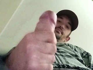 Young guy with his big penis cumming all over