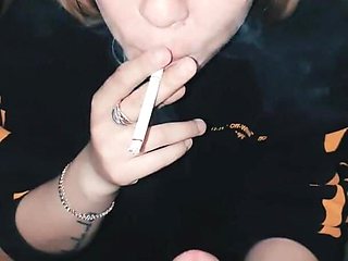 Smoking Blonde Teen Sucks Cock and Swallows Mouthful of Cum