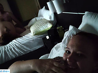 Raw Homemade Cuck POV - Real Cuckquean Wife Watches Husband Fuck Another Girl From Separate Bed