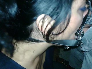 Princess With Beautiful Eyes With Open Mouth Spider Gag Take My Cum In Public - Esposa Exibicionista