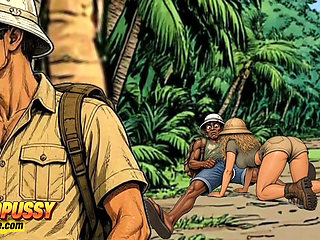 Extreme Blowjob and Fucking in the Jungle, White Wife and BBC