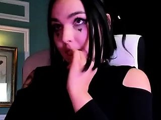 Cute curly brunette solo webcam masturbation