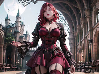 Redhead Gothic Muse: Encounter in the Dark Cemetery.