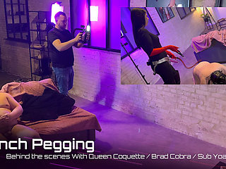 Behind the Scenes Caged Sub Gets Destroyed by His Mistress’s Strap-on - BDSM - French Pegging