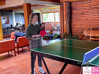 Amateur Teen Takes All in Real Strip Ping Pong – Hard Doggy Finish