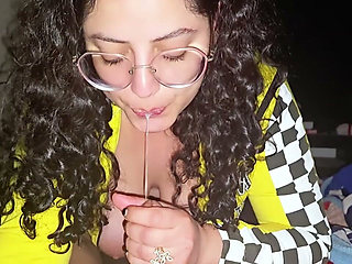 Its Cold Out, and Babyluna939 Is Here to Warm You up by Sucking Eddie Queens' Cock in This New POV, Where She Swallows Every Las